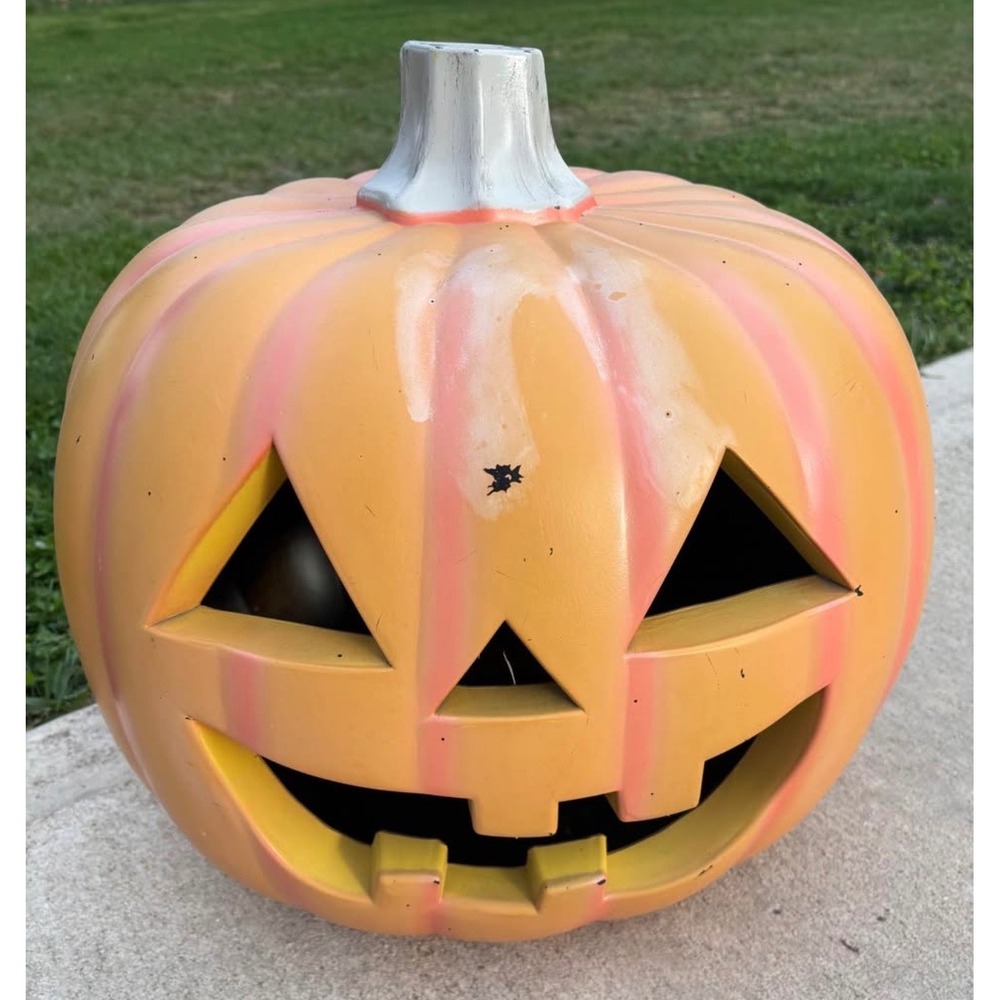 Halloween‎ Jack-O-Lantern Pumpkin Blow Mold Light Up Decor Orange 17"
